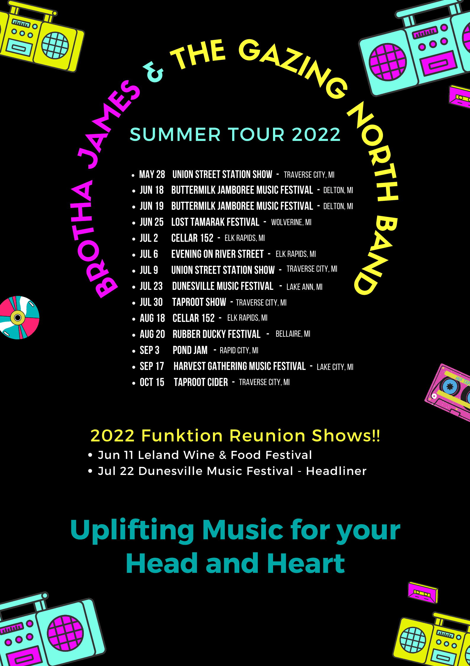 Summer Tour 2022 brotha James and Gazing North Band POSTER (11)