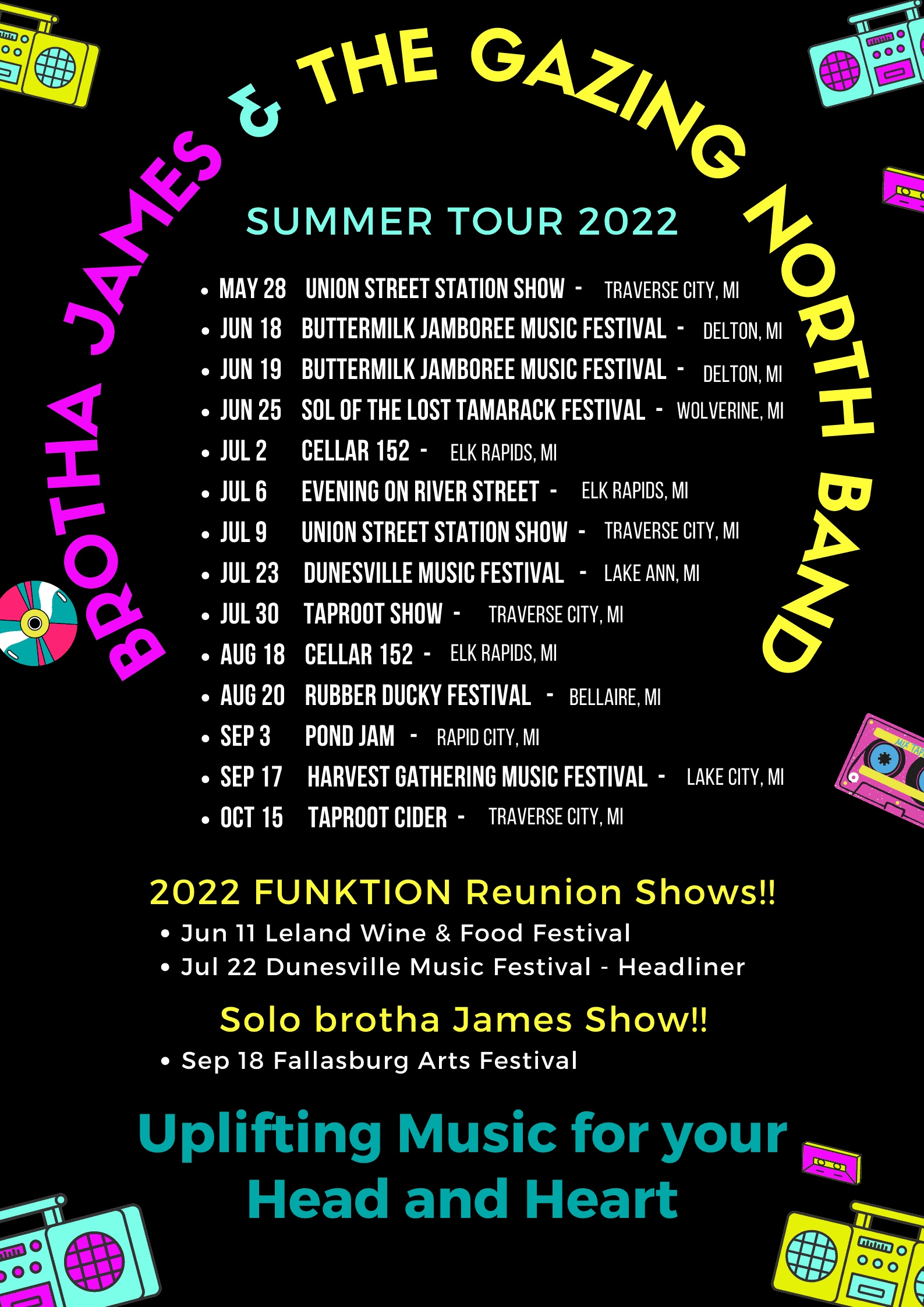 Summer Tour 2022 brotha James and Gazing North Band POSTER (11)